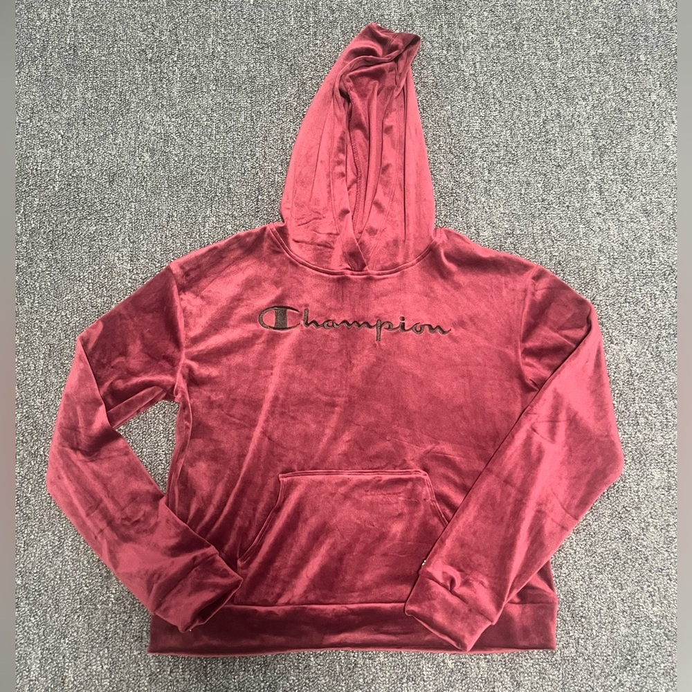 Champion Velour Hoodie Size Small